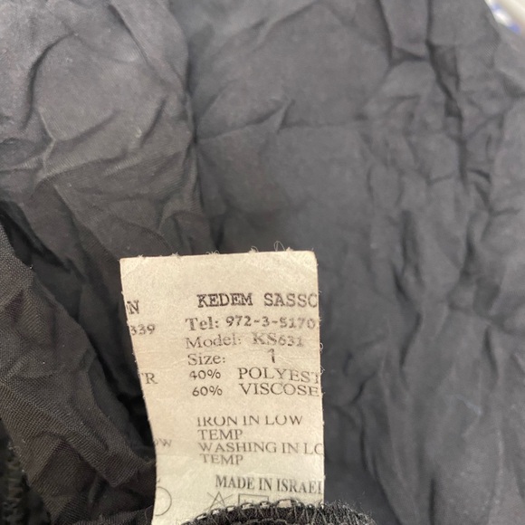 Kedem Sasson Black Crinkled Open Front Lightweight Jacket Size 12-14 - Picture 7 of 8